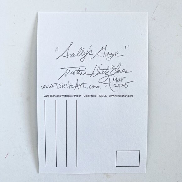 Sallys Gaze Original Acrylic Portrait Painting 8x10in Mat Frame Ready Art - Picture 5 of 5